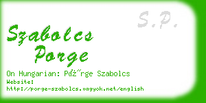 szabolcs porge business card